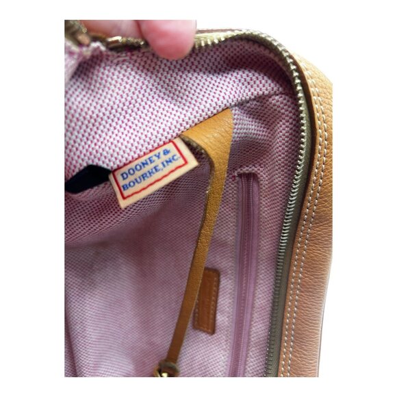 Y2K Vintage Dooney & Bourke Marchesa Cognac Pebble Leather Satchel Shoulder Bag - Picture 12 of 13